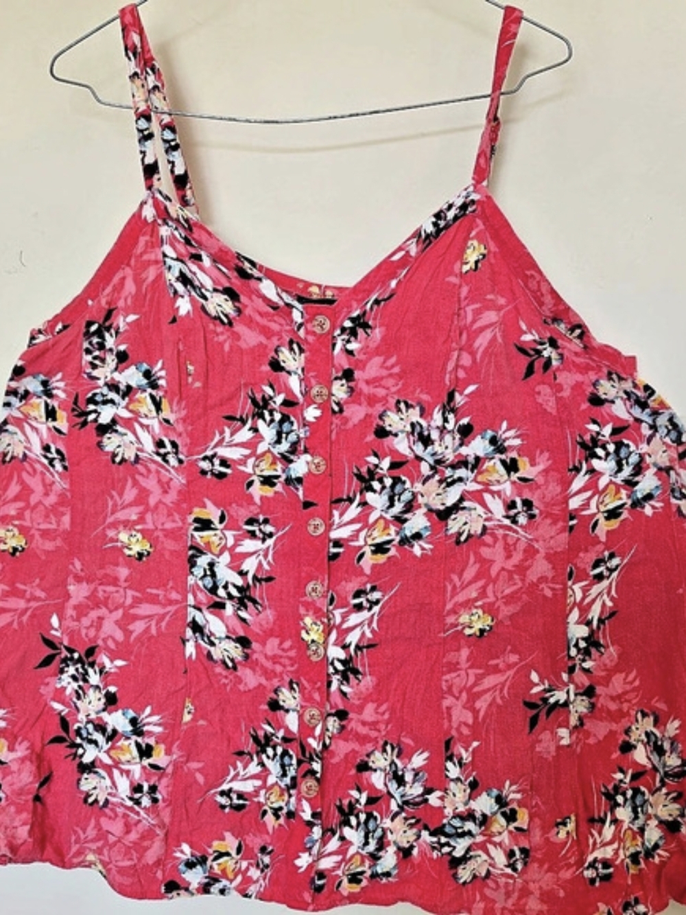 Torrid Floral Print Seamed Cami Floral Pink & Black Size 2